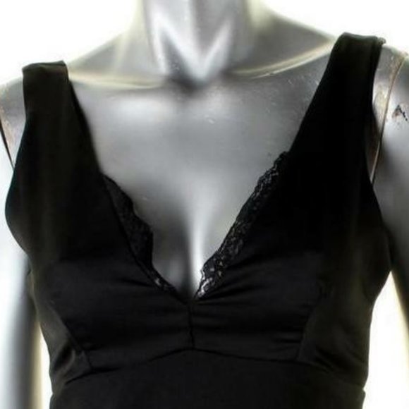 Aqua Black Ruffle Silky Party Dress - Picture 1 of 4